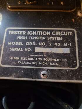 2-43-M1 ALLEN ELECTRIC AND EQUIPMENT Tester Ignition Circuit