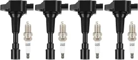 Eccpp 133367 4 Ignition Coils Iridium Spark Plugs For Mazda 2011-2014 1.5l/2.0l