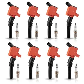 Ena B08k45n587 Set Of 8 Red Ignition Coil Pack And Platinum Spark Plug Compatible Mercury