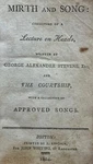 1804 Mirth & Song; Lecture On Heads George Alexander Stevens Incomplete. Fixed Price $600.00.